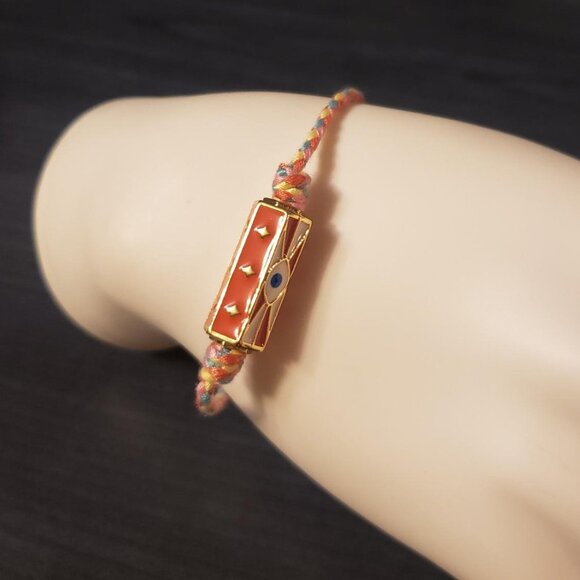 NWT Marie Lichtenberg style vintage vibe locket evil eye charm bracelet - Picture 3 of 5